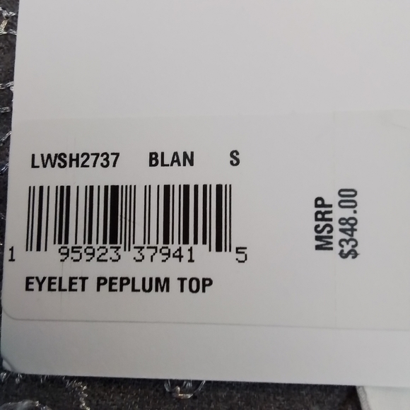 NWT FRAME White Eyelet Peplum Top - S - Picture 10 of 12